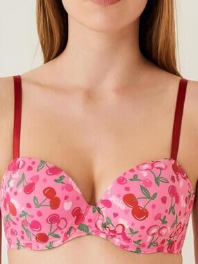 Bra / BodyCandy / Pink Cherry Print Bra / Size 34C / New with Tags
